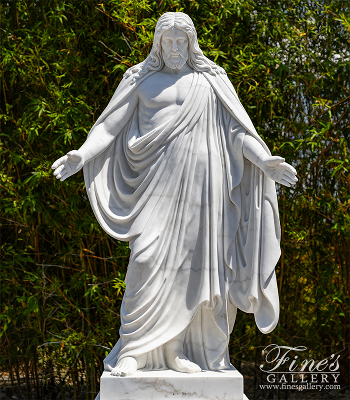 Marble Statues  - White Marble Jesus Christ Statue - MS-923